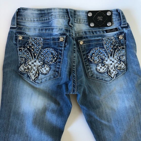 MISS ME Denim Jeans Boot Cut Embellished Rivet - Picture 5 of 9